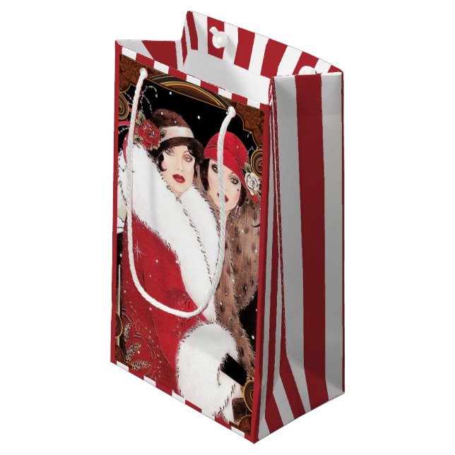 Bolsa De Regalo Pequeña Festividades de las mujeres del Art Deco (Angulo Anverso)