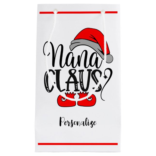 Bolsa De Regalo Pequeña Festividades divertidas de Santa Nana Claus (Anverso)