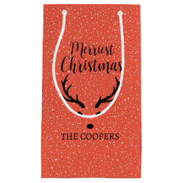 Bolsa De Regalo Pequeña Festividades Navidades Renos y Vacaciones Rojas de