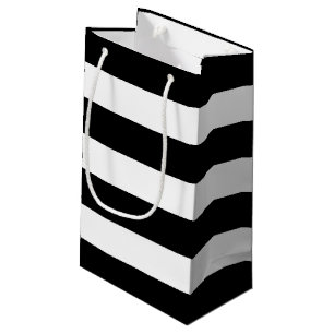 Bolsa De Regalo Pequeña Fiesta de boda moderna de rayas negras y blancas