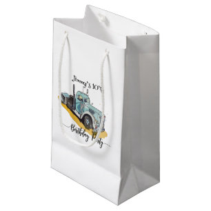 Bolsa De Regalo Pequeña Fiesta de cumpleaños de niños Camión semi azul
