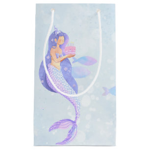 Bolsa De Regalo Pequeña Fiesta de cumpleaños temática de la sirena mágica