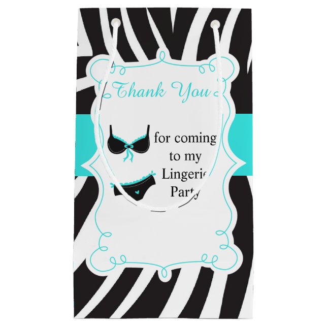 Bolsa De Regalo Pequeña Fiesta de Lencería Agradecimiento (Anverso)