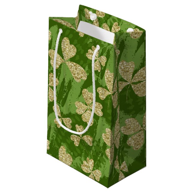 Bolsa De Regalo Pequeña Fiesta de los Golden Clovers del Día de San Patric (Angulo Anverso)