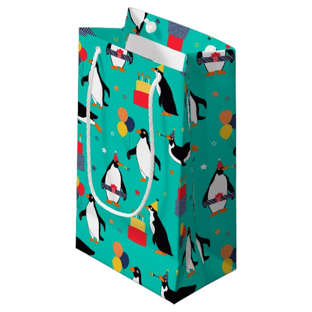 Bolsa De Regalo Pequeña Fiesta del pingüino (Angulo Anverso)