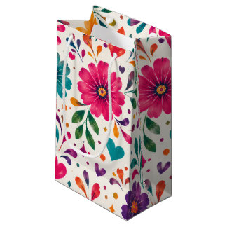 Bolsa De Regalo Pequeña Fiesta Floral de Cumpleaños Español