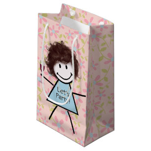 Bolsa De Regalo Pequeña Fiesta Pega A Chica Con Vino Rojo 