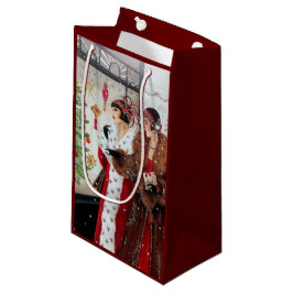 Bolsa De Regalo Pequeña Fiesta retro de las señoras del navidad del