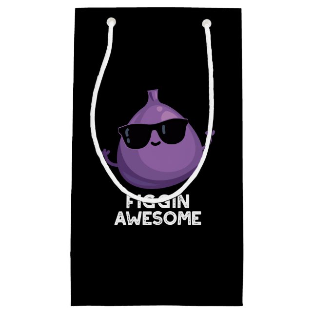 Bolsa De Regalo Pequeña Figgin Awesome Funny Fruit Fig Pun Dark BG (Anverso)