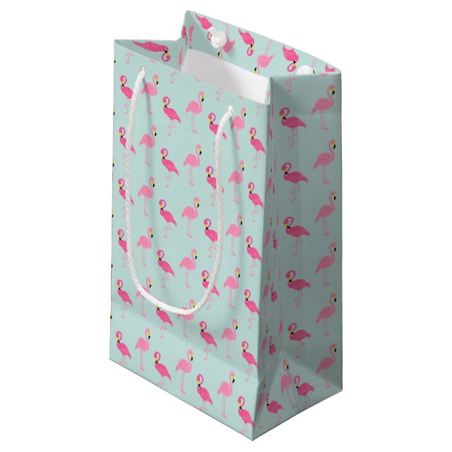 Bolsa De Regalo Pequeña Flamencos rosados lindos (Angulo Anverso)