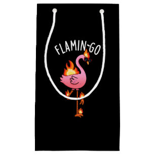 Bolsa De Regalo Pequeña Flamin-go Funny Flamingo Pun Dark BG