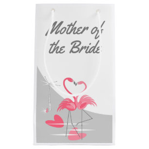 Bolsa De Regalo Pequeña Flamingo Amor Gran Luna Madre de la novia pequeña