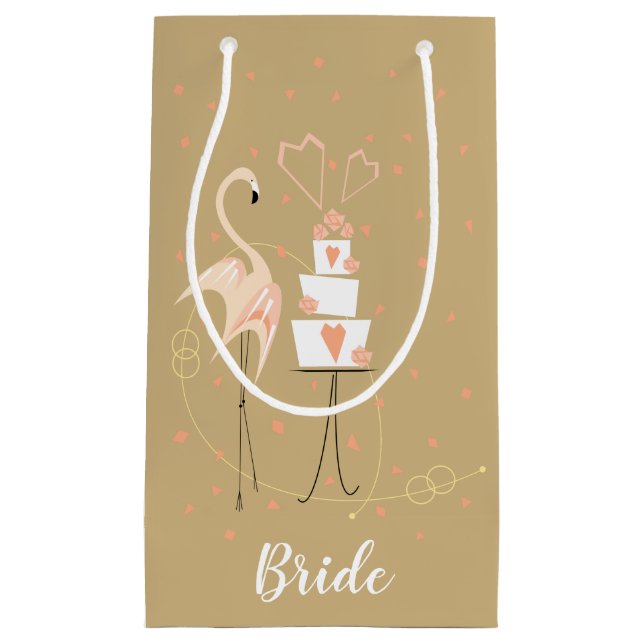 Bolsa De Regalo Pequeña Flamingo Boda Bride (Anverso)