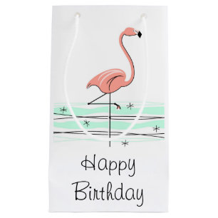 Bolsa De Regalo Pequeña Flamingo Ocean Happy Birday pequeño