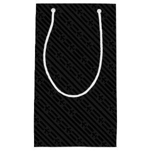 Bolsa De Regalo Pequeña Fleur de Lis de terciopelo negro