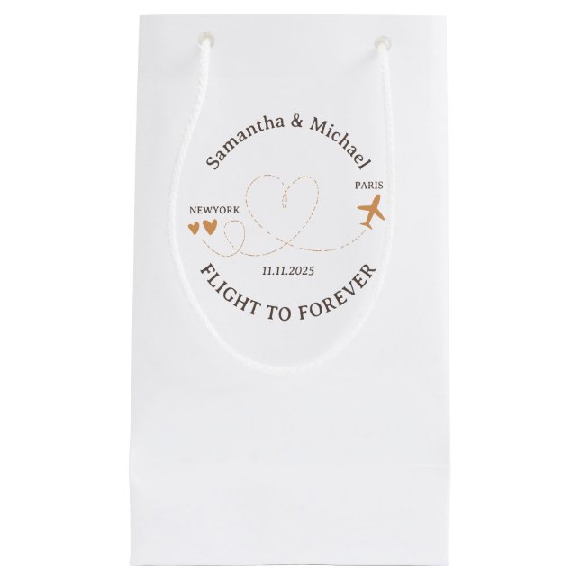 Bolsa De Regalo Pequeña Flight Plane Travelling day of Wedding (Anverso)