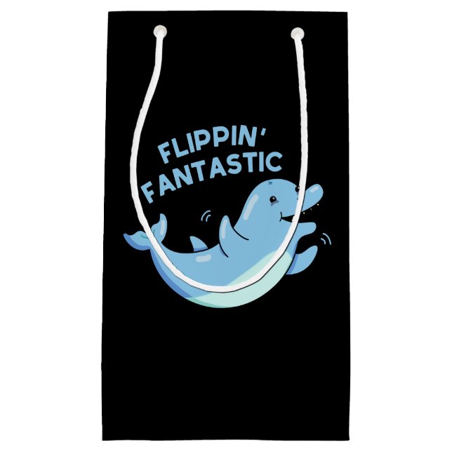 Bolsa De Regalo Pequeña Flippin Fantastic Funny Dolphin Pun Dark BG (Anverso)