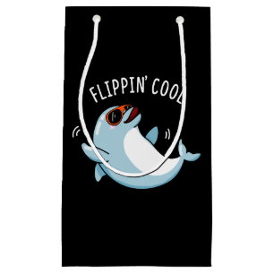 Bolsa De Regalo Pequeña Flippin Guay Funny Dolphin Pun Dark BG