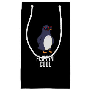 Bolsa De Regalo Pequeña Flippin Guay Funny Penguin Pun Dark BG