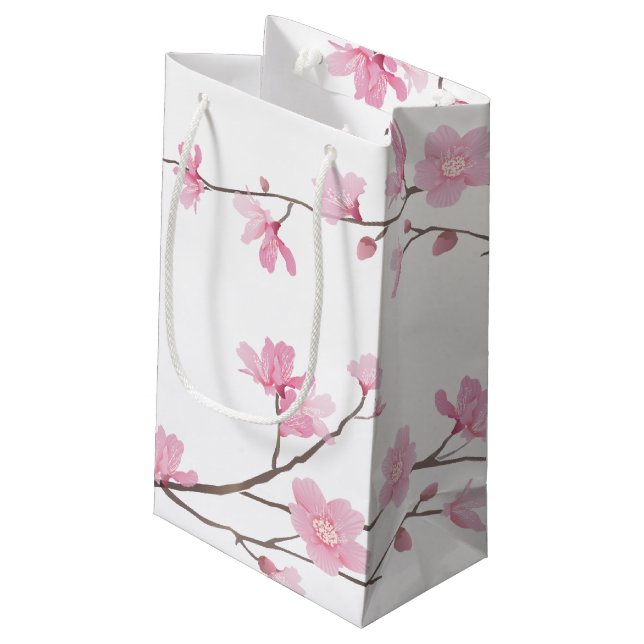 Bolsa De Regalo Pequeña Flor de cerezo - fondo transparente (Angulo reverso)