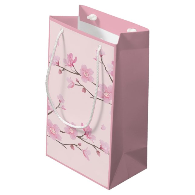 Bolsa De Regalo Pequeña Flor de cerezo - rosa (Angulo reverso)