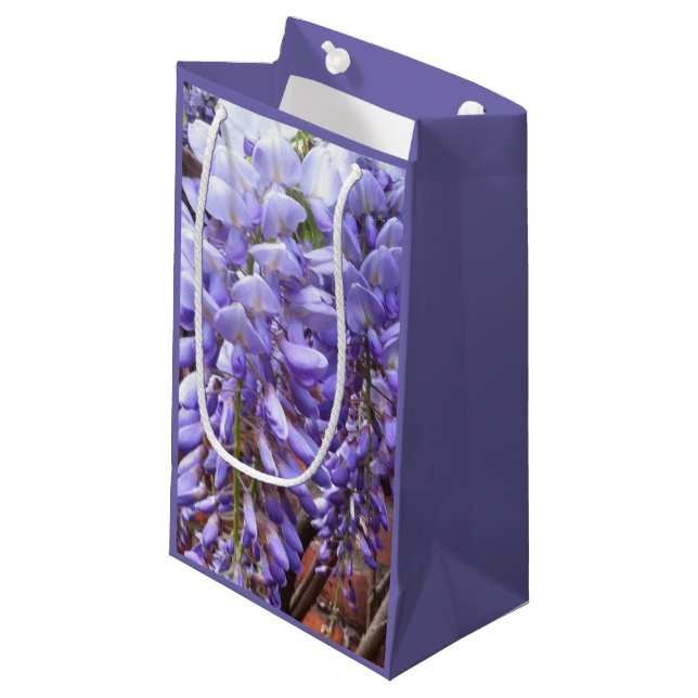 Bolsa De Regalo Pequeña Flor de glicinia morada (Angulo Anverso)