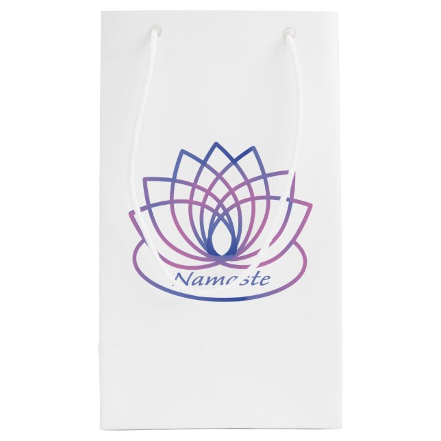 Bolsa De Regalo Pequeña Flor de loto púrpura y rosa Namaste (Reverso)