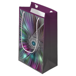 Bolsa De Regalo Pequeña Flor grande colorida Resumen arte fractal trippy