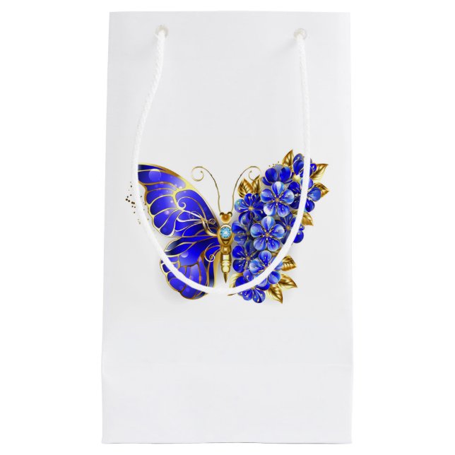 Bolsa De Regalo Pequeña Flor Sapphire Mariposa (Anverso)