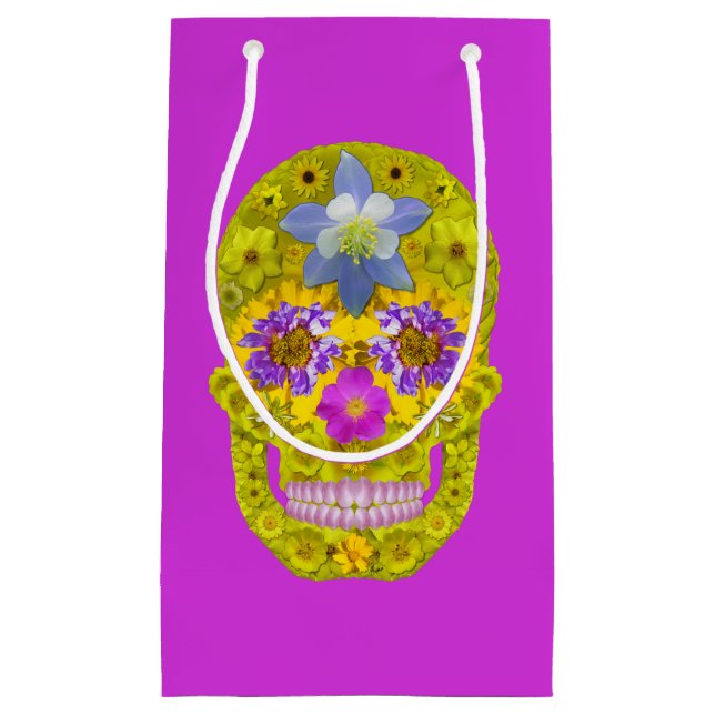 Bolsa De Regalo Pequeña Flor Skull 3 (Anverso)
