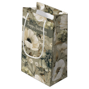 Bolsa De Regalo Pequeña Flor Verde Sabrosa Y Crema