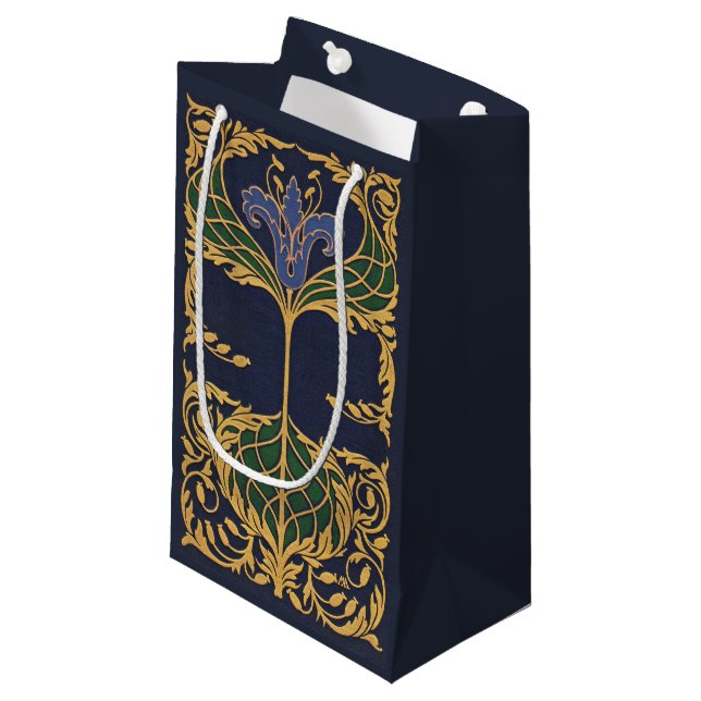Bolsa De Regalo Pequeña Floral Blue Lily Art Nouveau (Angulo Anverso)