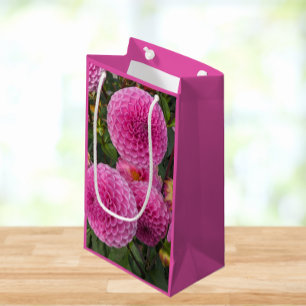 Bolsa De Regalo Pequeña Floral de bola rosa Dahlias