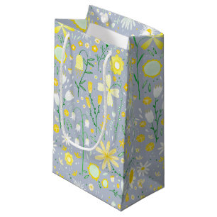 Bolsa De Regalo Pequeña Floral de flores silvestres azules de bonito