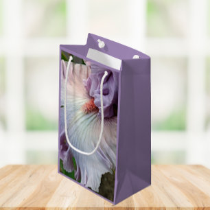 Bolsa De Regalo Pequeña Floral de iris de color púrpura pálido