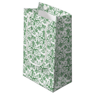 Bolsa De Regalo Pequeña Floral de Moda decorativa blanca verde perenne