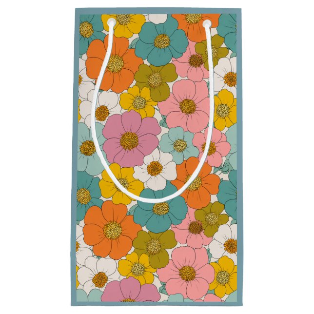 Bolsa De Regalo Pequeña Floral Hippie retro (Anverso)