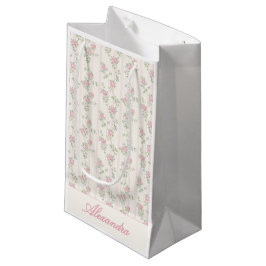 Bolsa De Regalo Pequeña Floral Rosa Grandmillennial Personalizado