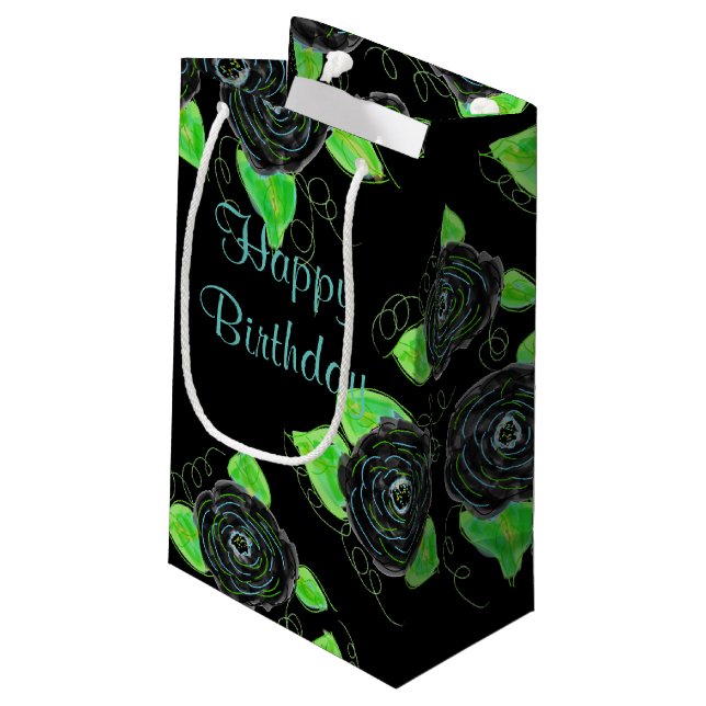 Bolsa De Regalo Pequeña Floral Rosa moderna (Angulo reverso)