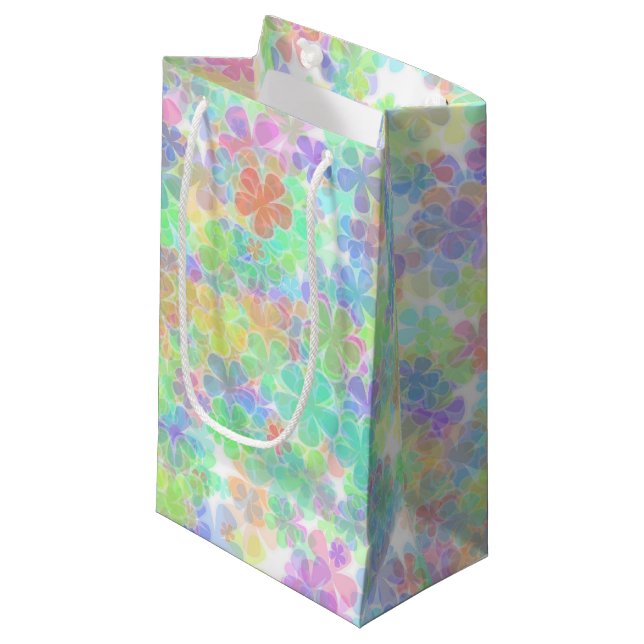 Bolsa De Regalo Pequeña Flores Abstractas Florales Plantilla Elegante Colo (Angulo Anverso)