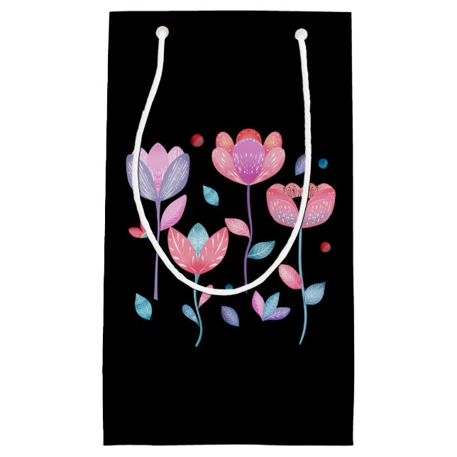 Bolsa De Regalo Pequeña Flores Caprichosas  (Anverso)