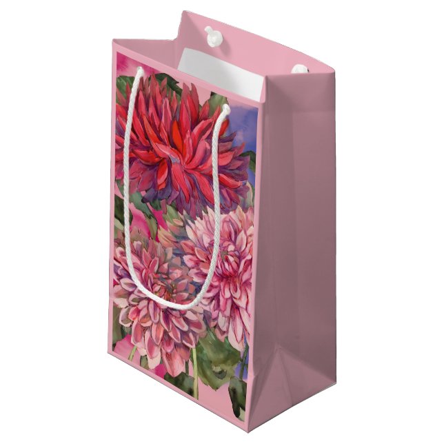 Bolsa De Regalo Pequeña flores dahlias (Angulo Anverso)