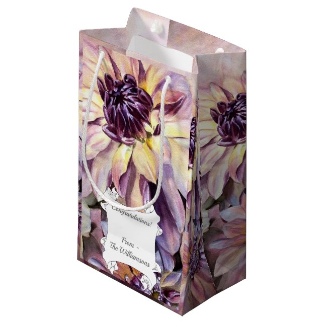 Bolsa De Regalo Pequeña Flores de Dahlia magníficas (Angulo Anverso)