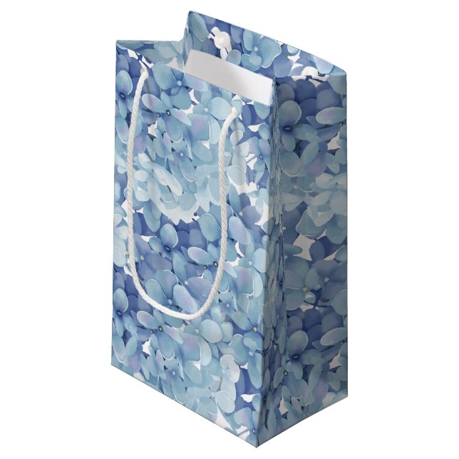 Bolsa De Regalo Pequeña Flores de Hydrangea acuarela (Angulo Anverso)