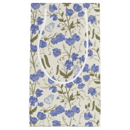 Bolsa De Regalo Pequeña Flores de pasteles dulces azules y crema