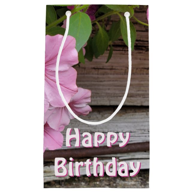 Bolsa De Regalo Pequeña Flores de Petunia rosa (Anverso)