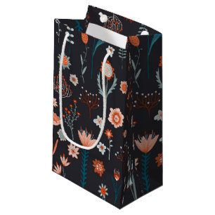 Bolsa De Regalo Pequeña Flores de verano escandinavas oscuras