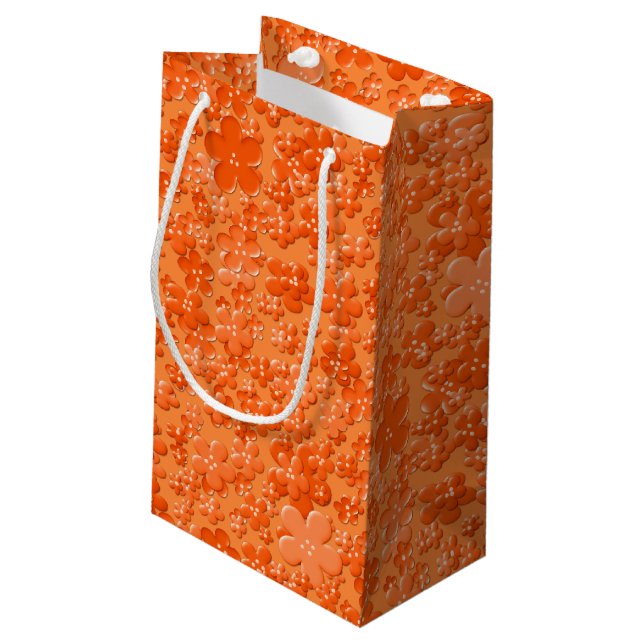 Bolsa De Regalo Pequeña Flores dispersas, Naranja-REGALO S (Angulo reverso)