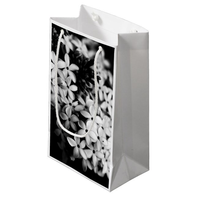 Bolsa De Regalo Pequeña Flores en blanco y negro (Angulo Anverso)