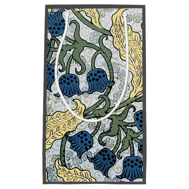 Bolsa De Regalo Pequeña Flores Florales Azules Lily Valley Repetir (Anverso)